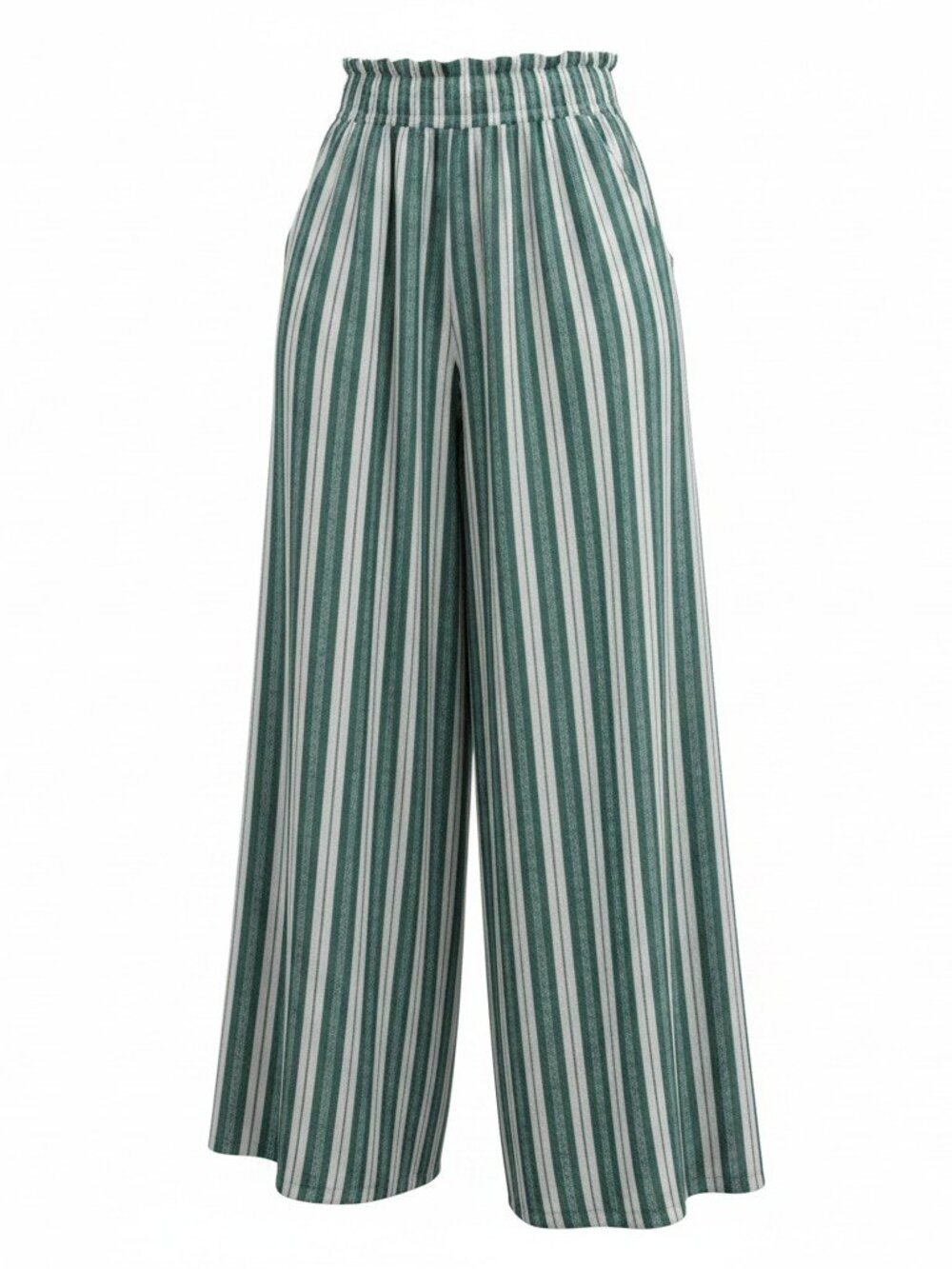 American Eagle Wide Leg Crop Pants Women Sz Large Gray White Stripe Pull On New